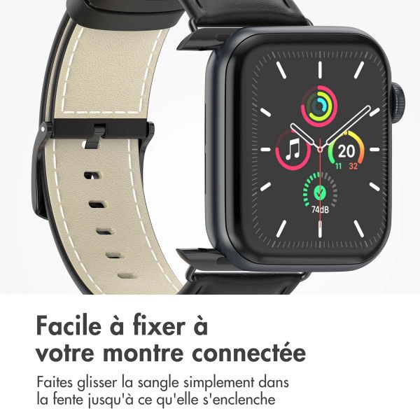 imoshion Bracelet Classic en cuir Apple Watch | 44/45/46/49 mm - Noir