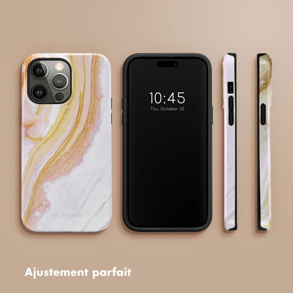 Selencia Coque arrière Vivid Apple iPhone 14 Pro Max - Chic Marble Gold