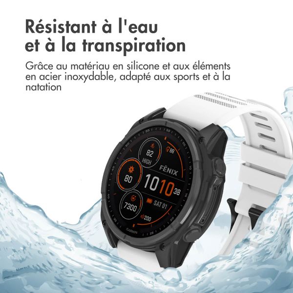 imoshion Bracelet QuickFit® Stripe en silicone  - Connexion Garmin 22 mm - Blanc