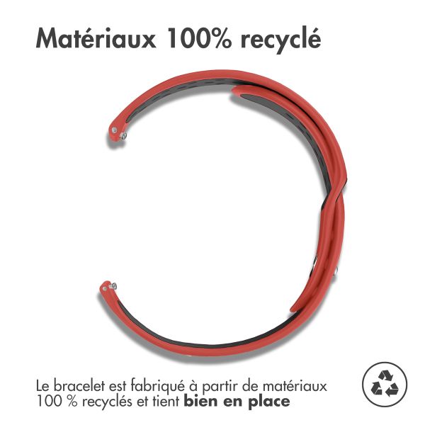 imoshion Bracelet sport en silicone  - Connexion universelle 20 mm - Red & Black