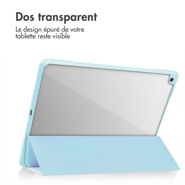 imoshion Coque tablette rigide Trifold Apple iPad 9 (2021) 10.2 pouces / iPad 8 (2020) 10.2 pouces / iPad 7 (2019) 10.2 pouces - Bleu clair