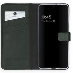Selencia Étui portefeuille en cuir véritable Samsung Galaxy S21 - Vert
