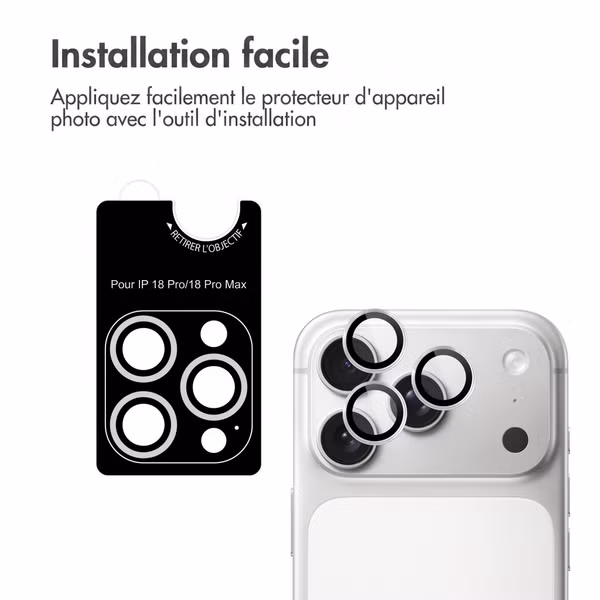 imoshion Lot de 2 protections d'objectif de caméra pour Apple iPhone 18 Pro / 18 Pro Max - Argent