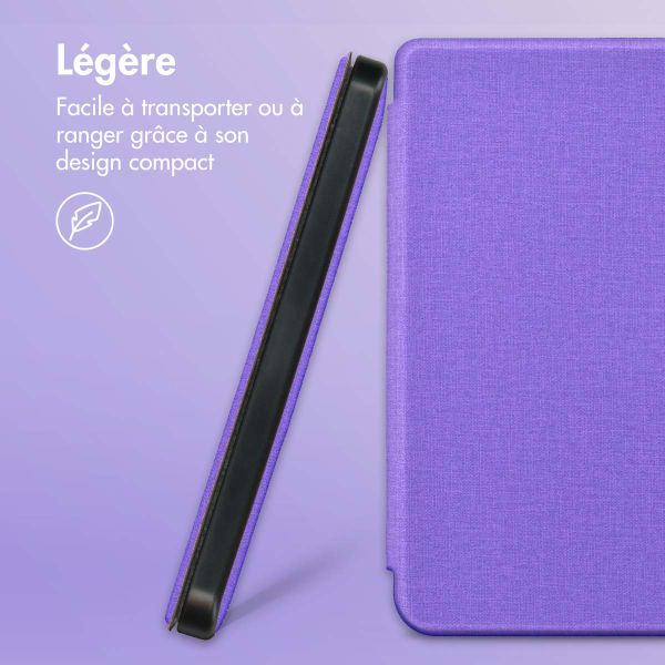 imoshion Étui de liseuse portefeuille Canvas Kobo Clara Colour / BW - Violet