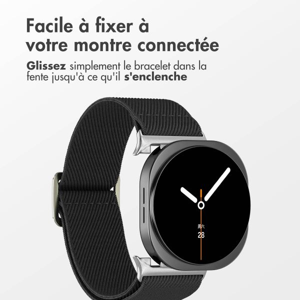 imoshion Bracelet en nylon élastique Samsung Galaxy Watch 8 (40/44mm) / Classic (46mm) - Noir