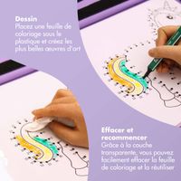 imoshion Table de voyage - Support de tablette voiture - 7 compartiments de rangement - Inclus 2 coloriages - Violet