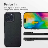 Accezz Coque arrière en cuir avec MagSafe Apple iPhone 16 Pro Max - Onyx Black