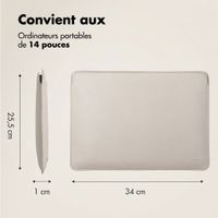 Accezz Leather Pochette ordinateur le Apple MacBook 14 pouces - Beige