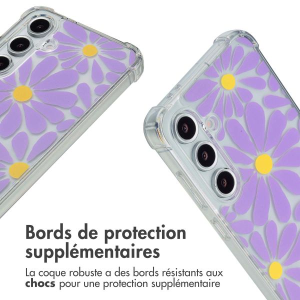 imoshion Coque Design avec cordon Samsung Galaxy S24 FE - Tropical Violet Flowers Connect