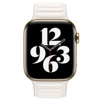 Apple Bracelet Leather Link Apple Watch | 44/45/46/49 mm - Taille M/L - Chalk