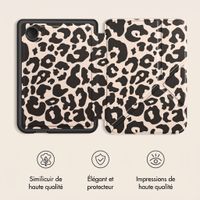 imoshion Étui de liseuse portefeuille design Pliable Kobo Clara Colour / BW - Leopard