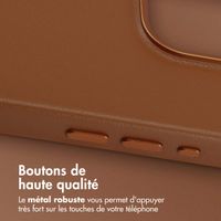 Accezz Coque arrière en cuir avec MagSafe Apple iPhone 15 Pro - Sienna Brown