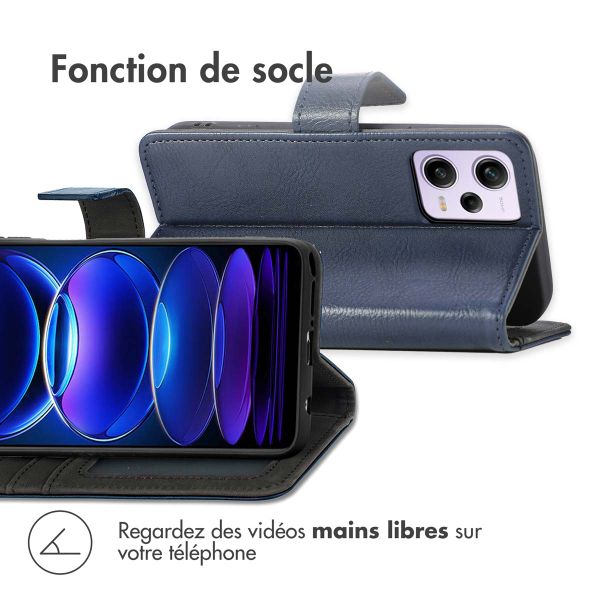 imoshion Étui de télephone portefeuille de luxe Xiaomi Redmi Note 12 Pro (5G) - Bleu foncé