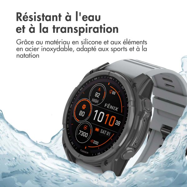 imoshion Bracelet QuickFit® Stripe en silicone  - Connexion Garmin 26 mm - Gris