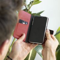 Selencia Étui portefeuille en cuir véritable Samsung Galaxy S21 Plus - Rouge