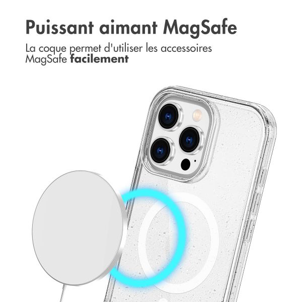 imoshion Coque Pailletée avec MagSafe Apple iPhone 16 Pro Max - Paillettes Transparent