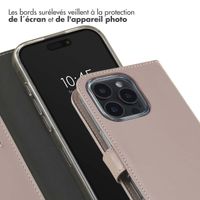 Selencia Étui portefeuille en cuir véritable Apple iPhone 16 Pro Max - Dusty Pink