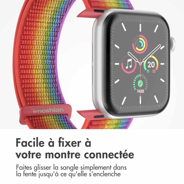 imoshion Bracelet en nylon Apple Watch | 44/45/46/49 mm - Rainbow