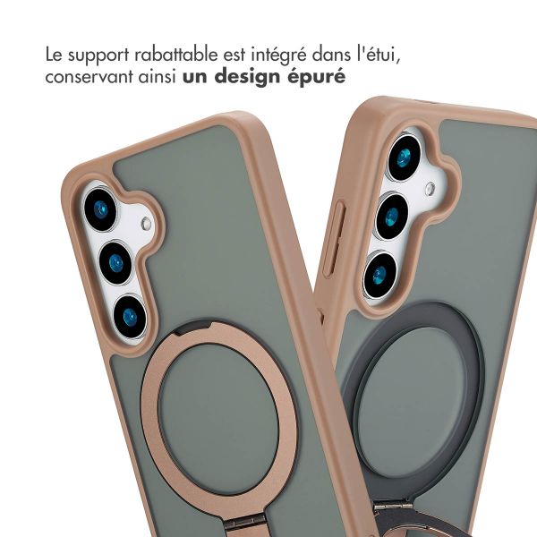 Accezz Coque Ring Stand avec MagSafe Samsung Galaxy S25 - Marron