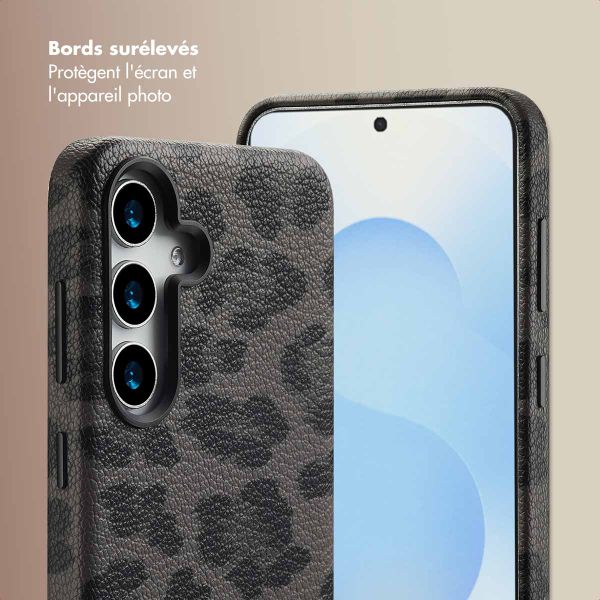 Selencia Coque Sabi imprimé panthère avec MagSafe Samsung Galaxy S25 - Midnight Black