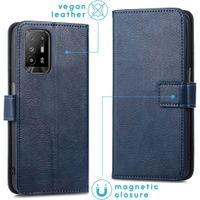 imoshion Étui de télephone portefeuille de luxe Oppo A94 (5G) - Bleu foncé