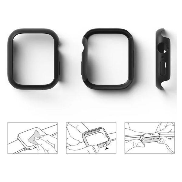 Ringke 2x Coque Slim Apple Watch 7 / 8 / 9 - 45 mm - Matte Black