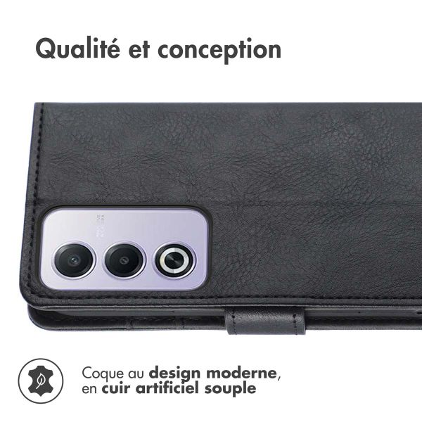 imoshion Étui de télephone portefeuille de luxe Oppo A80 5G - Noir