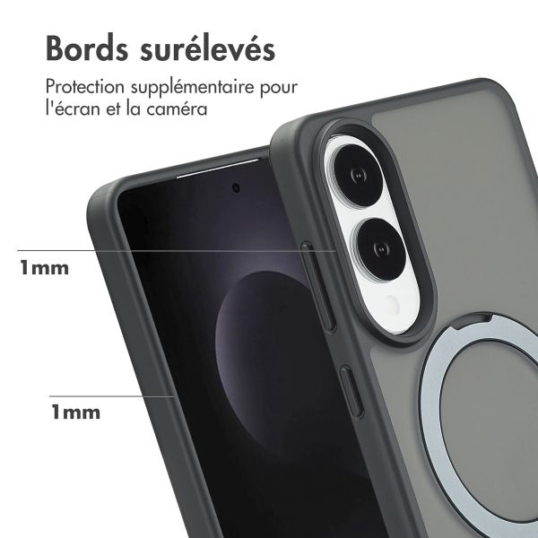 Accezz Coque Ring Stand avec MagSafe Samsung Galaxy S25 Edge - Noir