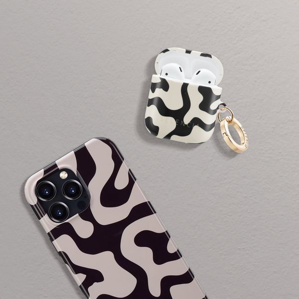 Selencia Coque Vivid  Apple Airpods 1 / 2 - Art Wave Black
