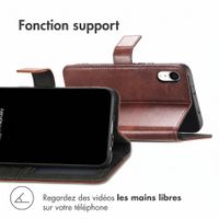 imoshion Étui de télephone portefeuille de luxe Apple iPhone Xr - Marron foncé