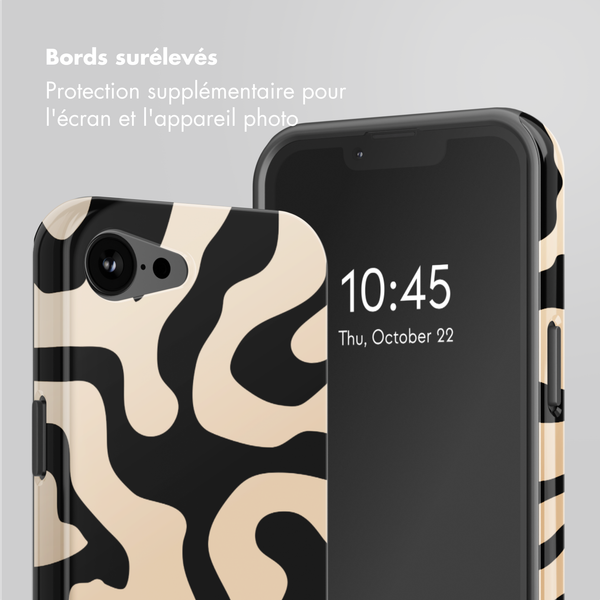 Selencia Coque arrière Vivid avec MagSafe Apple iPhone 17e / 16e - Art Wave Black