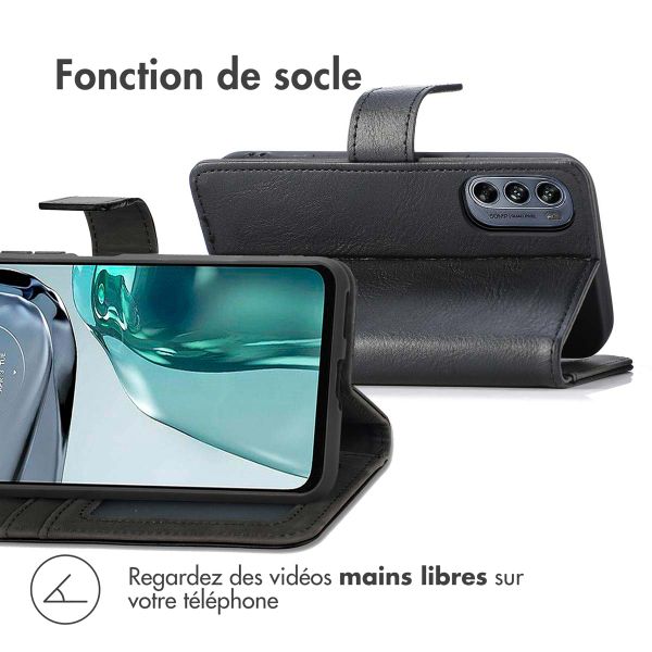 imoshion Étui de télephone portefeuille de luxe Motorola Moto G62 - Noir