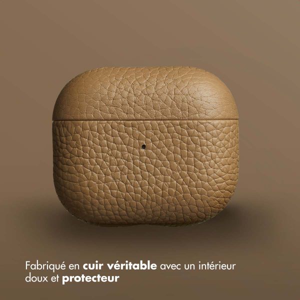 Accezz Coque en cuir véritable  Apple Airpods 3 - Taupe