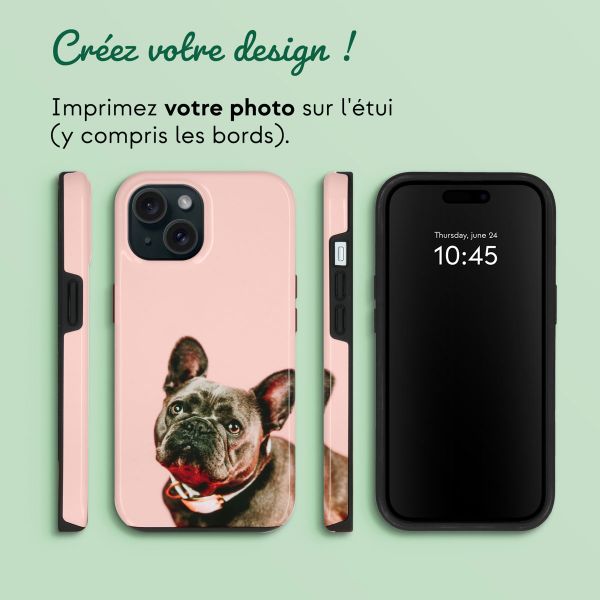 Concevez votre propre coque Tough Apple iPhone 15 - Blanc