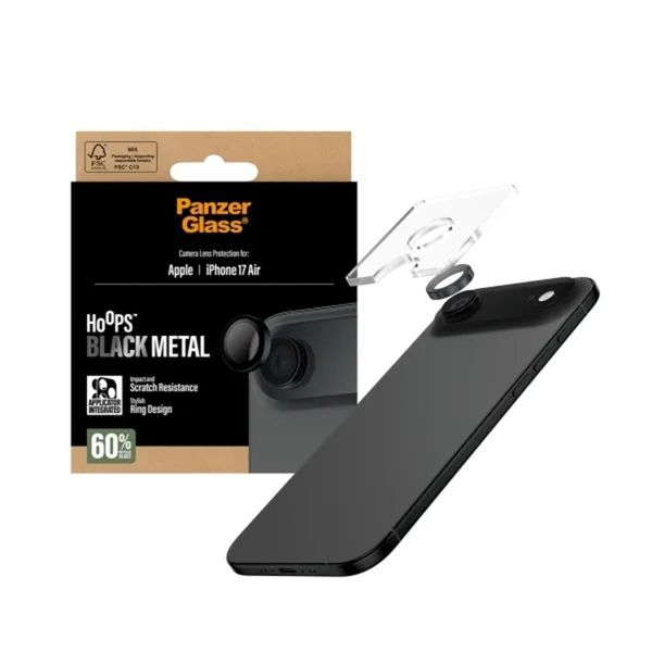 PanzerGlass Protection Caméra Hoops Optic Rings Apple iPhone Air - Noir