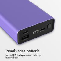 imoshion Ultra Series Aluminium Batterie externe 20.000 mAh - Charge rapide jusqu'à 33 watts - Tropical Violet