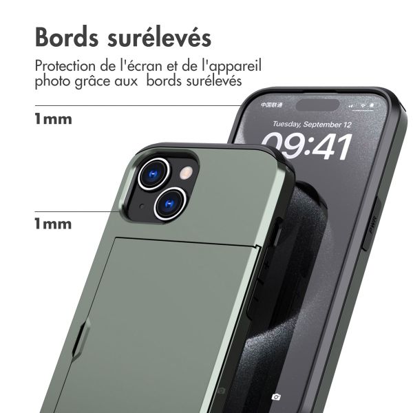 imoshion Coque arrière avec porte-cartes Apple iPhone 15 - Vert foncé