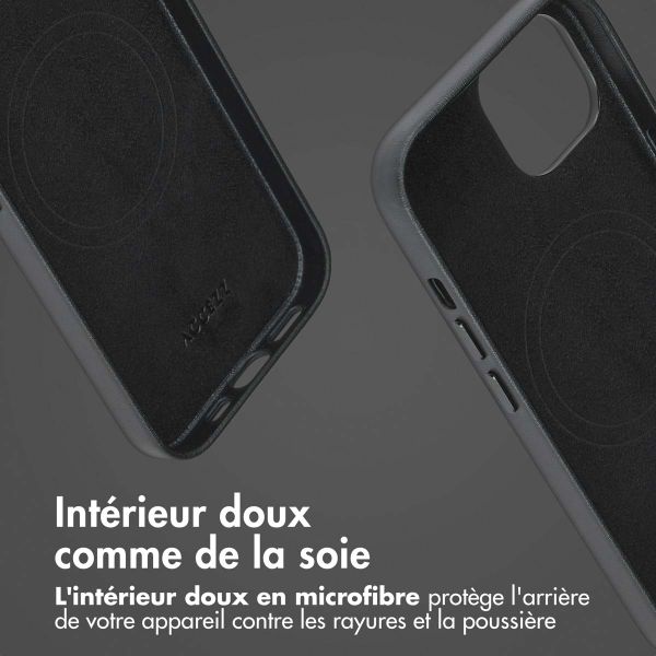 Accezz Étui de télephone portefeuille en cuir 2-en-1 avec MagSafe Apple iPhone 15 - Onyx Black