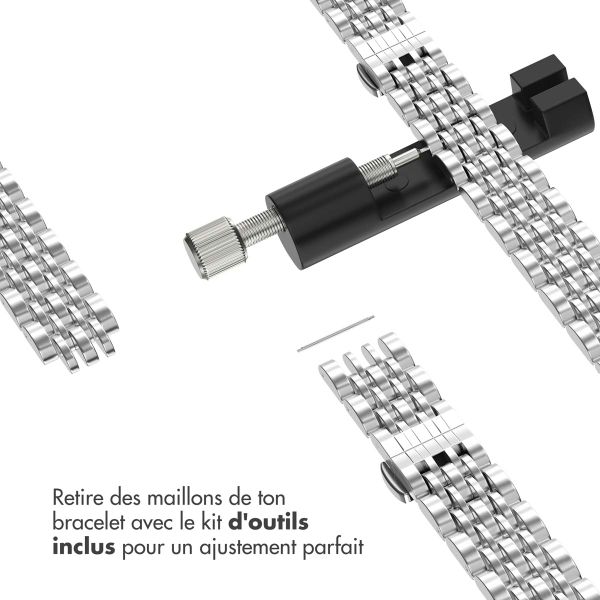 Selencia Bracelet en acier slim style Jubilee Apple Watch | 38/40/41/42 mm - Argent