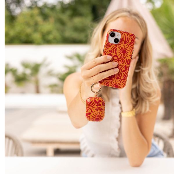 Selencia Coque arrière Vivid avec MagSafe Apple iPhone 15 - Tropical Vibes Apricot