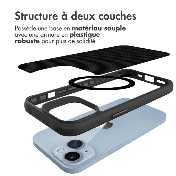 imoshion Rugged Hybrid Carbon Case avec MagSafe Apple iPhone 15 Plus - Noir