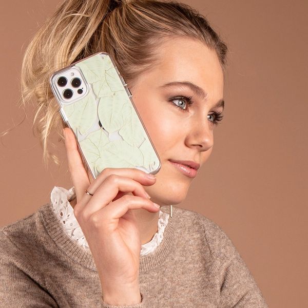 Selencia Coque très protectrice Zarya Fashion Apple iPhone SE (2022 / 2020) / 8 / 7 / 6(s) - Gold Green Botanic