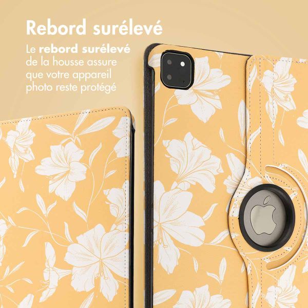imoshion Coque tablette Design rotatif à 360° Apple iPad Air 13 pouces (2026) M4 / (2025) M3 / (2024) M2 - Yellow Flowers