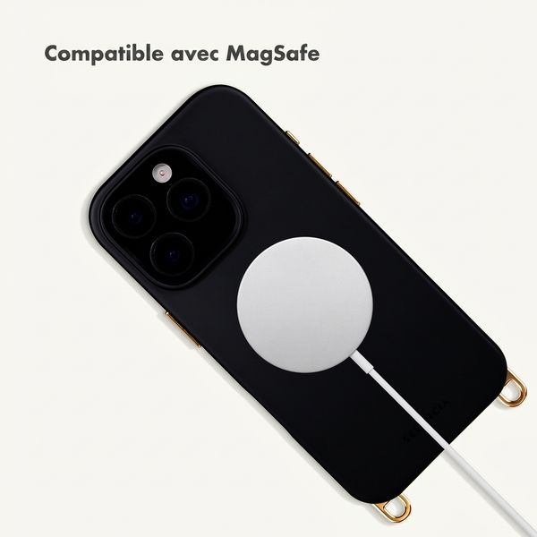 Selencia Coque arrière Rivièra avec MagSafe avec crochets amovibles Apple iPhone 15 Pro - Velvet Black