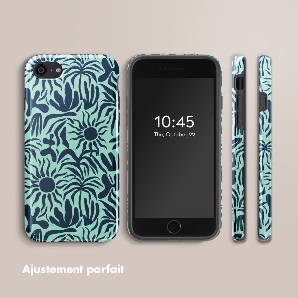 Selencia Coque arrière Vivid Apple iPhone SE (2022 / 2020) / 8 / 7 - Tropical Vibes Light Blue