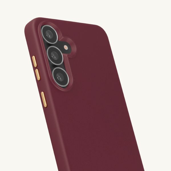Selencia Coque arrière Rivièra avec MagSafe avec crochets amovibles Samsung Galaxy S25 FE - Bold Burgundy