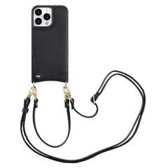 Selencia Coque de télephone Nova avec cordon et porte-cartes Apple iPhone 15 Pro Max - Noir