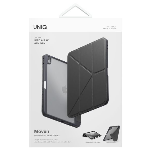 Uniq Étui Moven Apple iPad Air 11 pouces (2026) M4 / (2025) M3 / (2024) M2 / Air 5 (2022) / Air 4 (2020) - Charcoal Grey