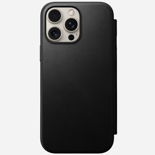 Nomad Étui de télephone portefeuille Modern Leather Folio Apple iPhone 16 Pro Max - Noir
