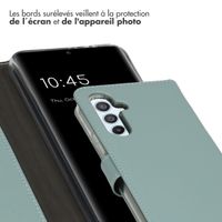 Selencia Étui portefeuille en cuir véritable Samsung Galaxy A54 (5G) - Air Blue